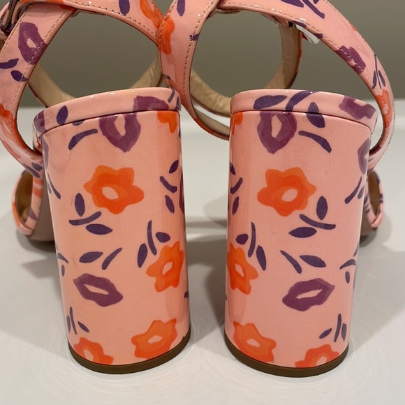Prada Floral Patent Ankle-Wrap Sandals - Picture 12 of 13